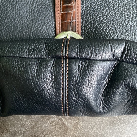 Brighton Mason black/chocolate leather bag E817805 - Picture 9 of 16